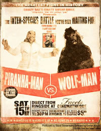 locandina del film WOLF MAN VS. PIRANHA MAN: HOWL OF THE PIRANHA